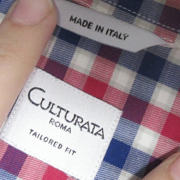 Culturata Roma plaid button up shirt sz L - Picture 2 of 6